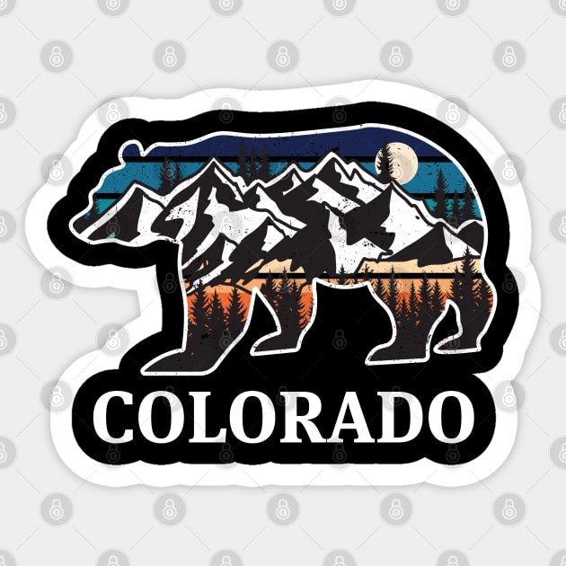 Colorado Bear Treeline Hike Mountains Nature Graphic Tees Sticker by kalponik